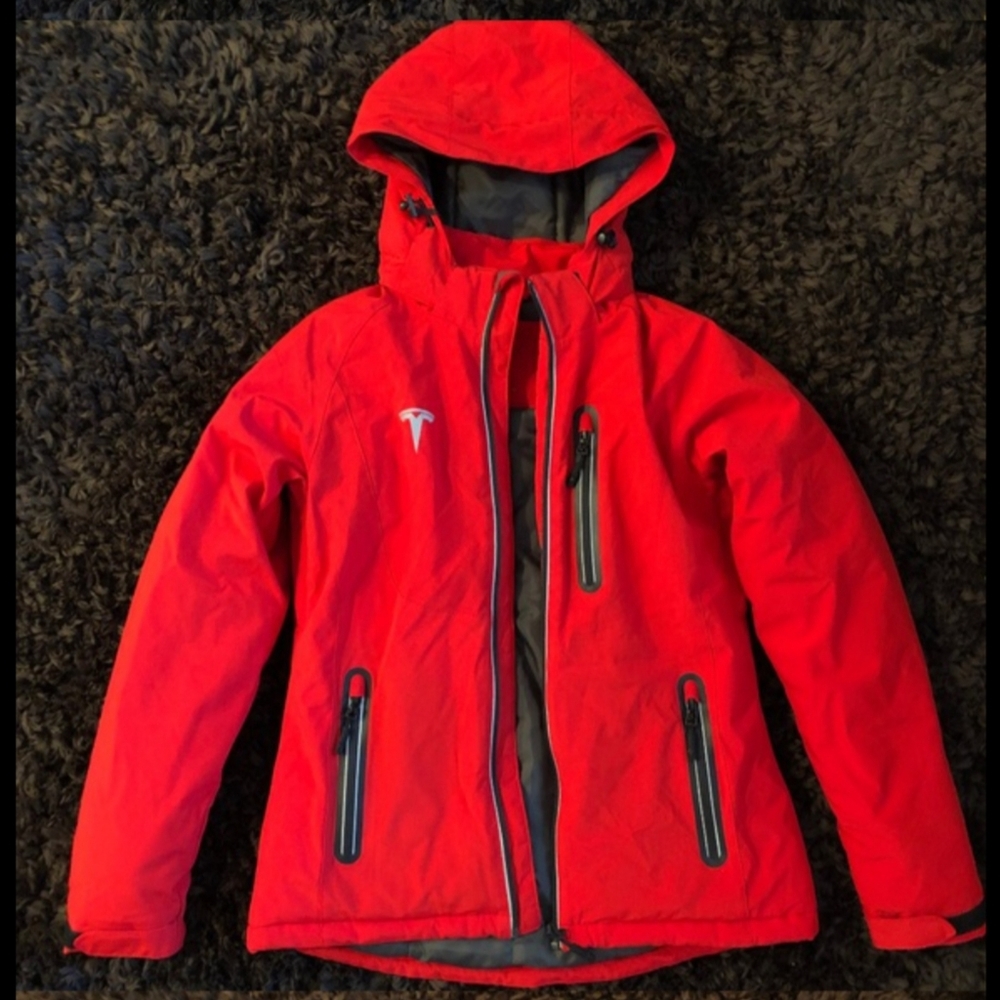 Tesla red soft shell jacket